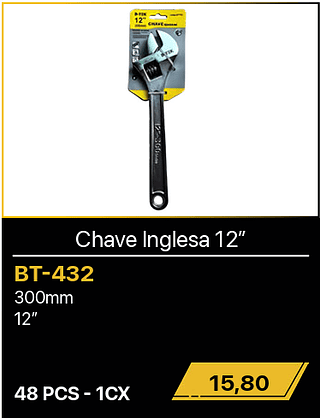 Chave Inglesa 12” 48PCS R$15,80
