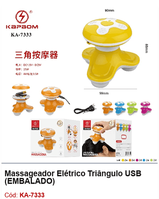 Massageador Elétrico Triângulo USB R$ 9 PCS/cx: 120