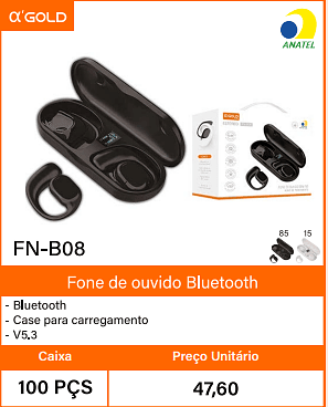 Fone de ouvido Bluetooth - Caixa 100 PCS Preco Unitario 47,60