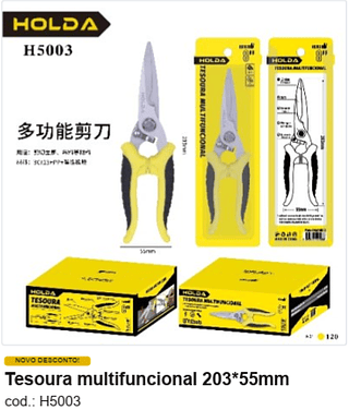 Tesoura multifuncional 203*55mm R$ 8,91 PC/CX:120
