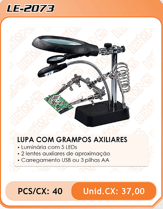 LUPA COM GRAMPOS AXILIARES 40PÇ=37$