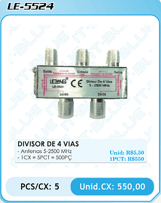 DIVISOR DE 4 VIAS PCS/CX: 5 Unid.CX: 550,00