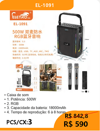 CAIXA DE SOM PCS/CX:3 R$590