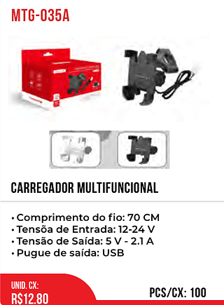 CARREGADOR MULTIFUNCIONAL 100pç=12,8$