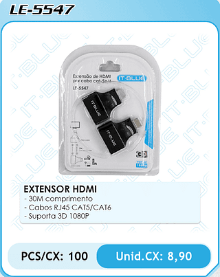 EXTENSOR HDMI PCS/CX: 100 Unid.CX: 8,90