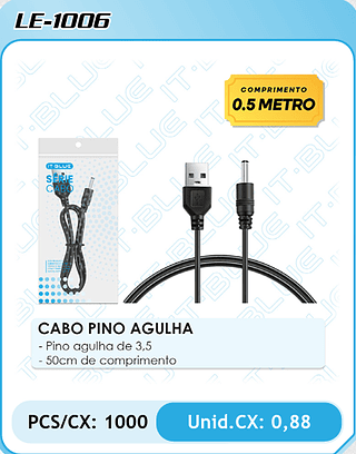 CABO PINO AGULHA - Pino agulha de 3,5 - 50cm de comprimento PCS/CX: 1000 Unid.CX: 0,88