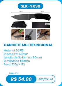 CANIVETE MULTIFUNCIONAL UNID. CX: R$ 54,00 PCS/CX: 40