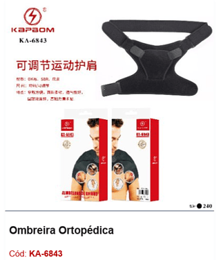 Ombreira Ortopédica R$ 17,1 PCS/Cx: 240