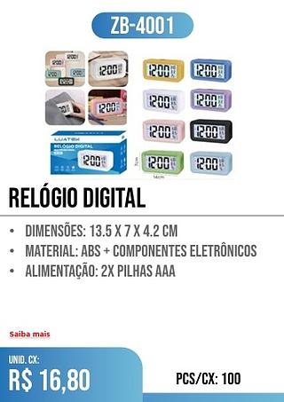 RELÓGIO DIGITAL 100pç=16,80$