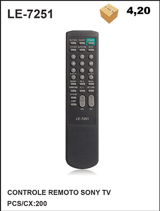 CONTROLE REMOTO SONY TV 200PÇ=4,2$