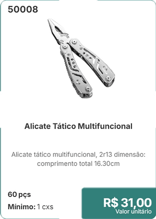 Alicate Tatico Multifuncional 60 pçs R$ 31.00
