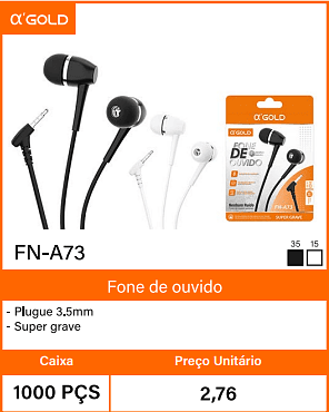 Fone de ouvido Caixa 1000 PCS Preco Unitario 2,76