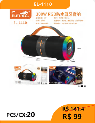 CAIXA DE SOM PCS/CX:20 R$99
