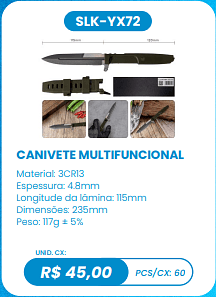 CANIVETE MULTIFUNCIONAL UNID. CX: R$ 45,00 PCS/CX: 60