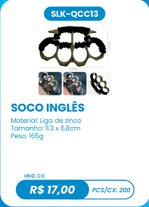 SOCO INGLÊS UNID. CX: R$ 17,00 PCS/CX: 200