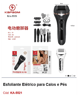 Esfoliante Elétrico para Calos e Pés R$ 43,2 PCS/cx: 48