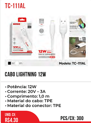 CABO LIGHTNING 12W 300pç=4,3$