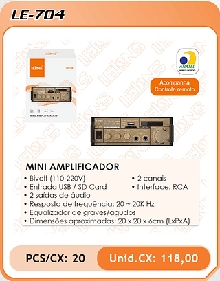 MINI AMPLIFICADOR 20PÇ=118$