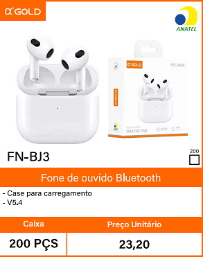 Fone de ouvido Bluetooth Caixa 200 PCS Preco Unitario 23,20