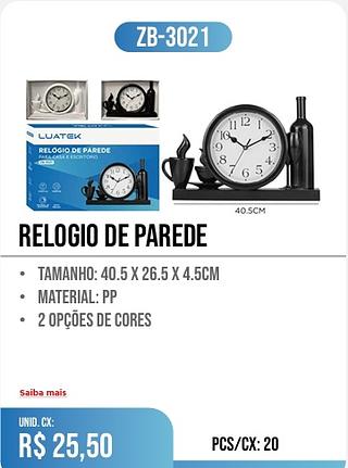 RELOGIO DE PAREDE 20pç=25,50$