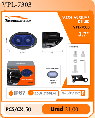 FAROL AUXILIAR DE LED 3.7" PCS/CX:50 Unid:21.00