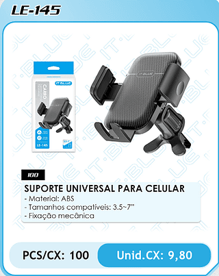 SUPORTE UNIVERSAL PARA CELULAR PCS/CX: 100 Unid.CX: 9,80