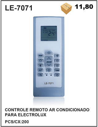 CONTROLE REMOTO AR CONDICIONADO PARA ELECTROLUX 200PÇ=11,8$
