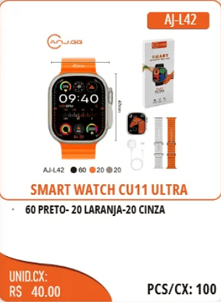 SMART WATCH CU11 ULTRA UNID.CX:RS 40.00 PCS/CX:100
