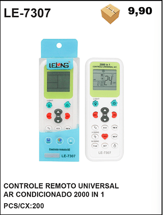 CONTROLE REMOTO UNIVERSAL AR CONDICIONADO 2000 IN 1 200PÇ=9,9$