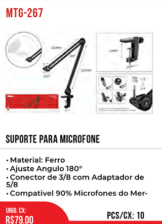Suporte Para Microfone 10pç=79$