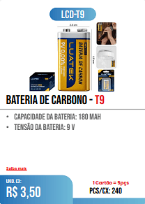 BATERMA DE CARBON BATERIA DE CARBONO - T9 UND.CX RS3,50 1Cartdo = 5pcs PCS/CX:240