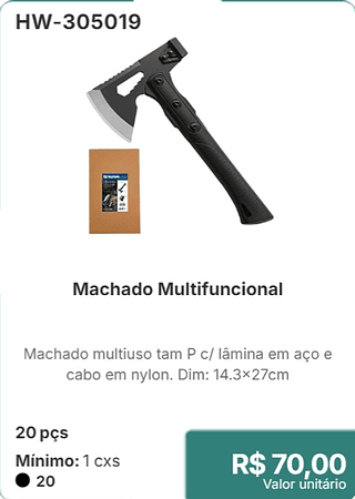 Machado Multifuncional 20 pçs R$ 70,00