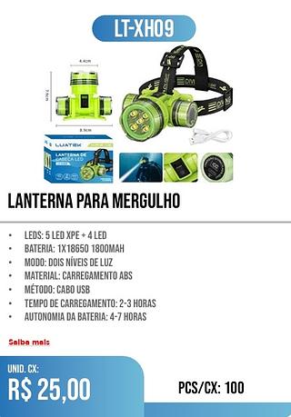 lanterna para mergulho 100pç=25