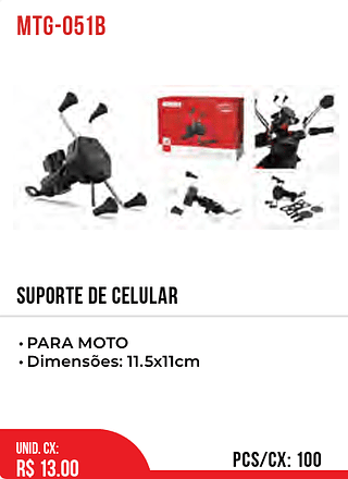 SUPORTE DE CELULAR 100pç=13$