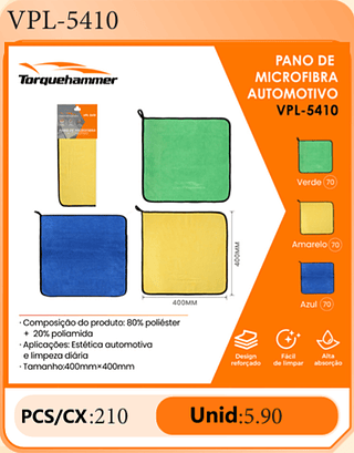 PANO DE MICROFIBRA AUTOMOTIVO PCS/CX:210 Unid:5.90