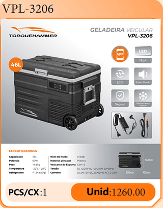 GELADEIRA VEICULAR PCS/CX:1 Unid:1260.00