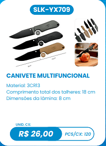 CANIVETE MULTIFUNCIONAL UNID. CX: R$ 26,00 PCS/CX: 120