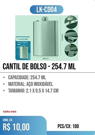 CANTIL DE BOLSO - 254.7 ml 100PÇ=10$