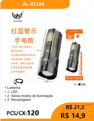 Lanterna PCS/CX:120 R$ 14,9