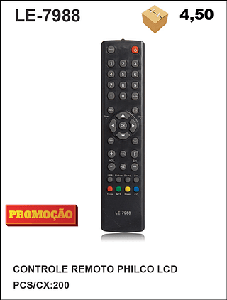 CONTROLE REMOTO PHILCO LCD 200pç=4,5$