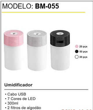 Umidificador 100 PCS/CX Unid. CX:12,00