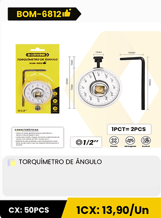 TORQUÍMETRO DE ÂNGULO CX: 50PCS 1CX: 13,90/Un