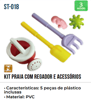 KIT PRAIA COM REGADOR E ACESSORIOS UNID.CX:RS 6.00 PCS/CX:216