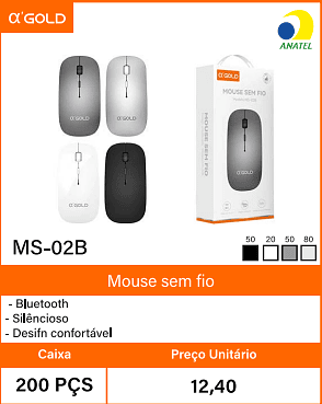 Mouse sem fio -Bluetooth - Caixa 200 PCS Preco Unitario 12,40