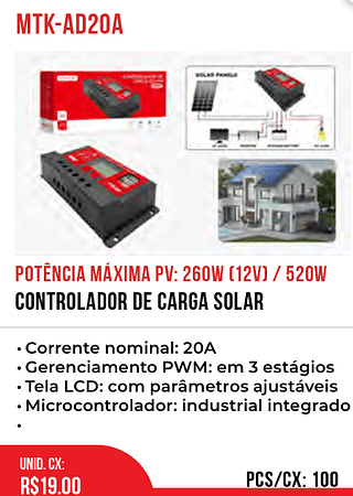 Controlador De Carga Solar 100pç=19$