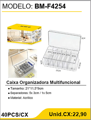 Caixa Organizadora Multifuncional 40PCS/CX Unid.CX:22,90