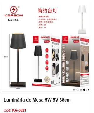 Luminária de Mesa 5W 5V 38cm R$ 44,1 PCS/Cx: 20