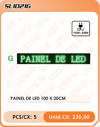 PAINEL DE LED 100 X 20CM 5PÇ=230$