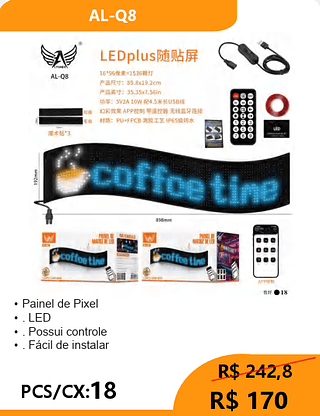 Painel de Pixel PCS/CX:18 R$ 170