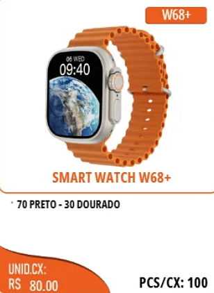 SMART WATCH W68+ UNID.CX:RS80.00 PCS/CX:100